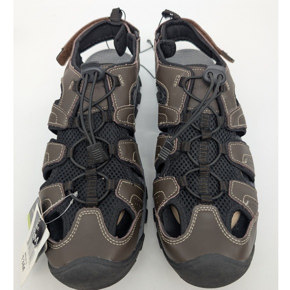 Eddie Bauer Men\'s Stewart Fisherman Sandal Brown Leather Adjustable Size 13M main image 5